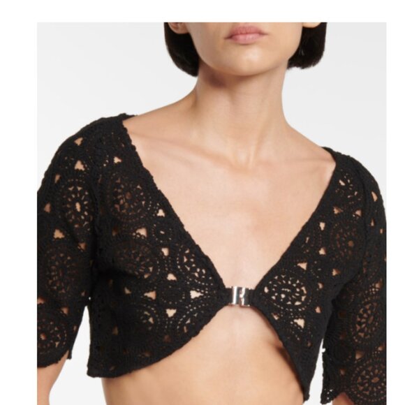 ROTATE Milandran Crochet Cotton-Blend Top - Picture 3 of 12